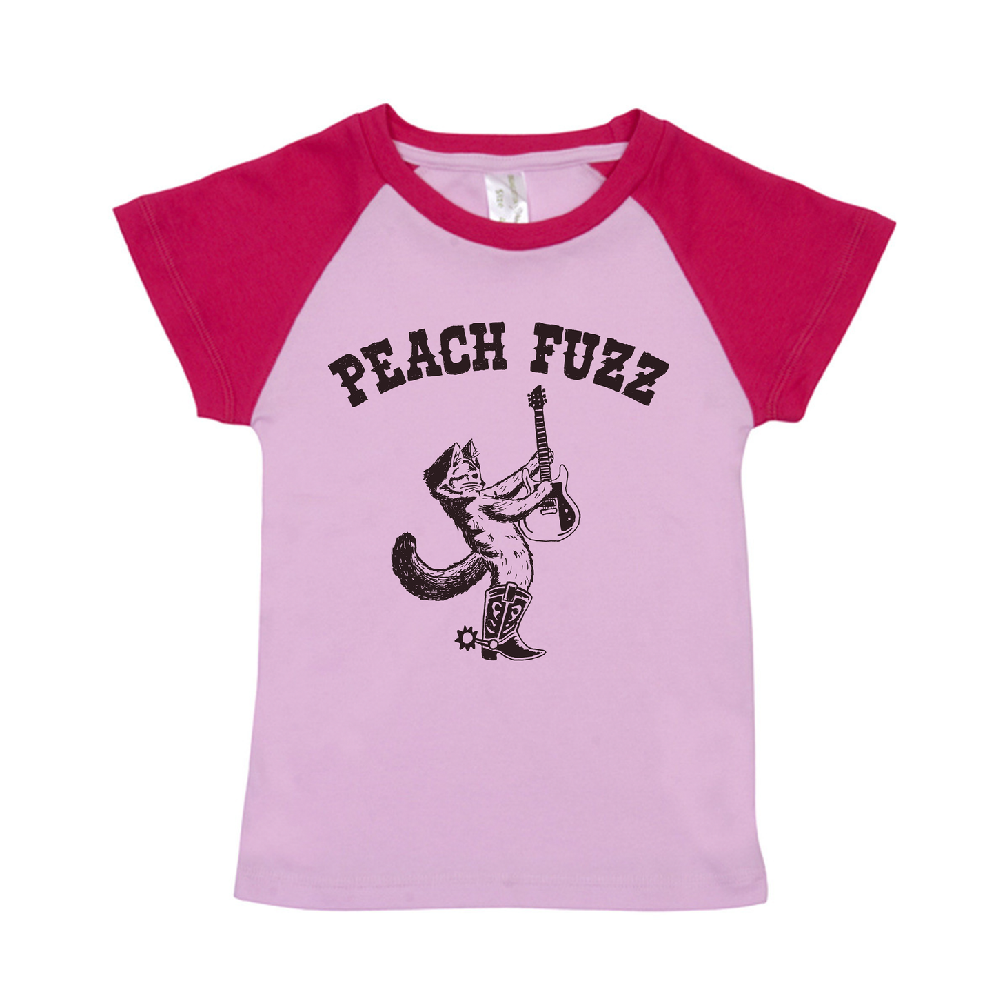 Peach Fuzz 'Cowboy Cat-arist' Pink Baby Raglan LIMITED EDITION