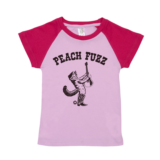 Peach Fuzz 'Cowboy Cat-arist' Pink Baby Raglan LIMITED EDITION